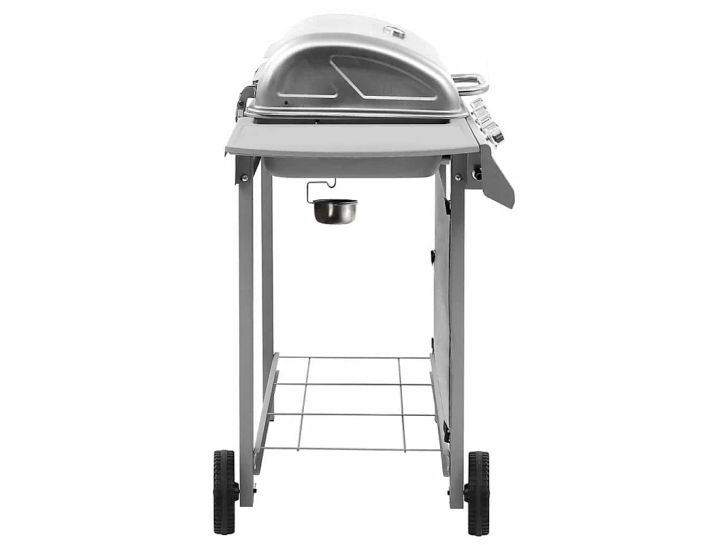 Barbecue gril à gaz avec 4 brûleurs argenté