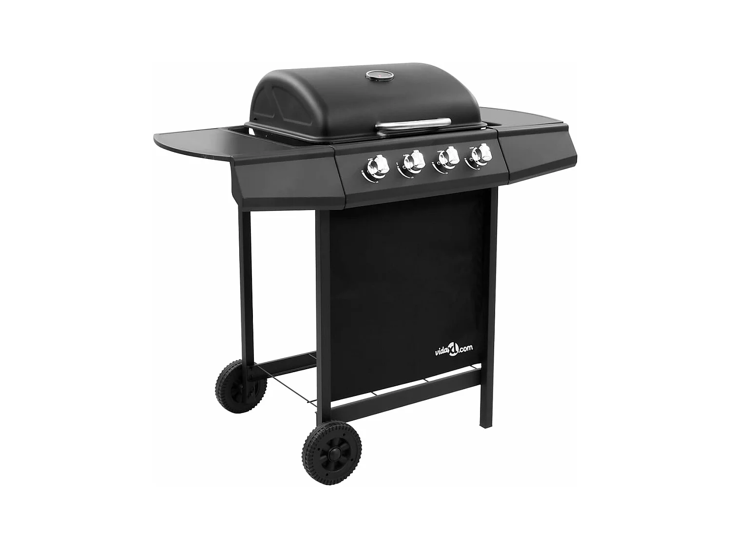 Barbecue gril à gaz avec 4 brûleurs Noir