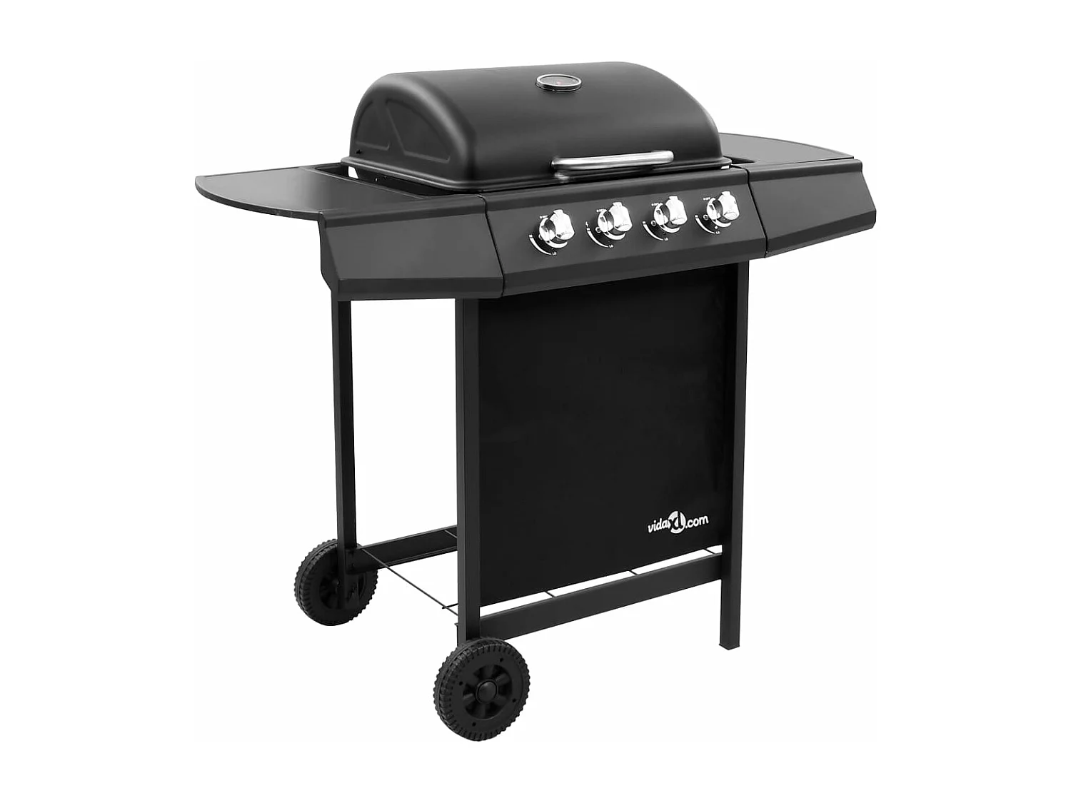 Barbecue gril à gaz avec 4 brûleurs Noir