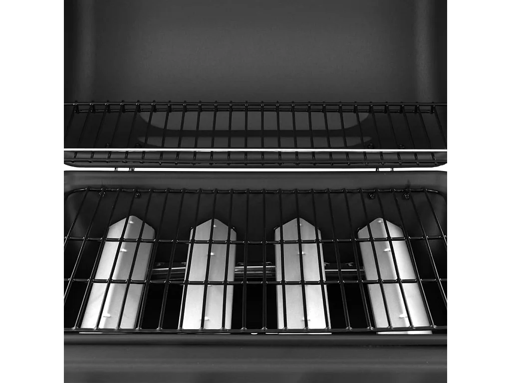 Barbecue gril à gaz avec 4 brûleurs Noir