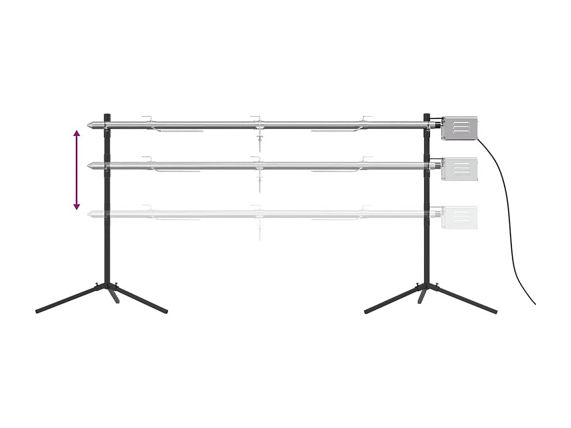 Ensemble de grille et de plateau automatique pour barbecue inox