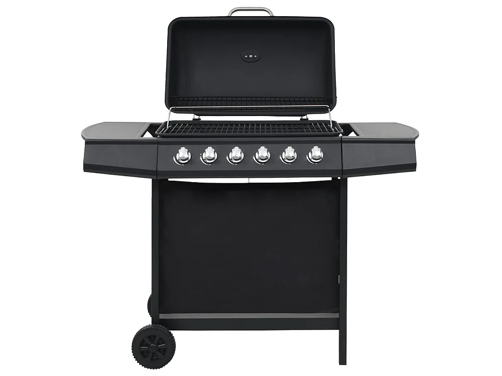 Barbecue au gaz avec 6 zones de cuisson Acier Noir