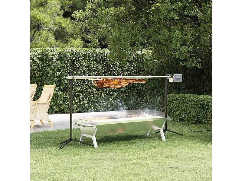 Automatischer Grillspieß mit Motor Edelstahl 150x46,5x82,5 cm