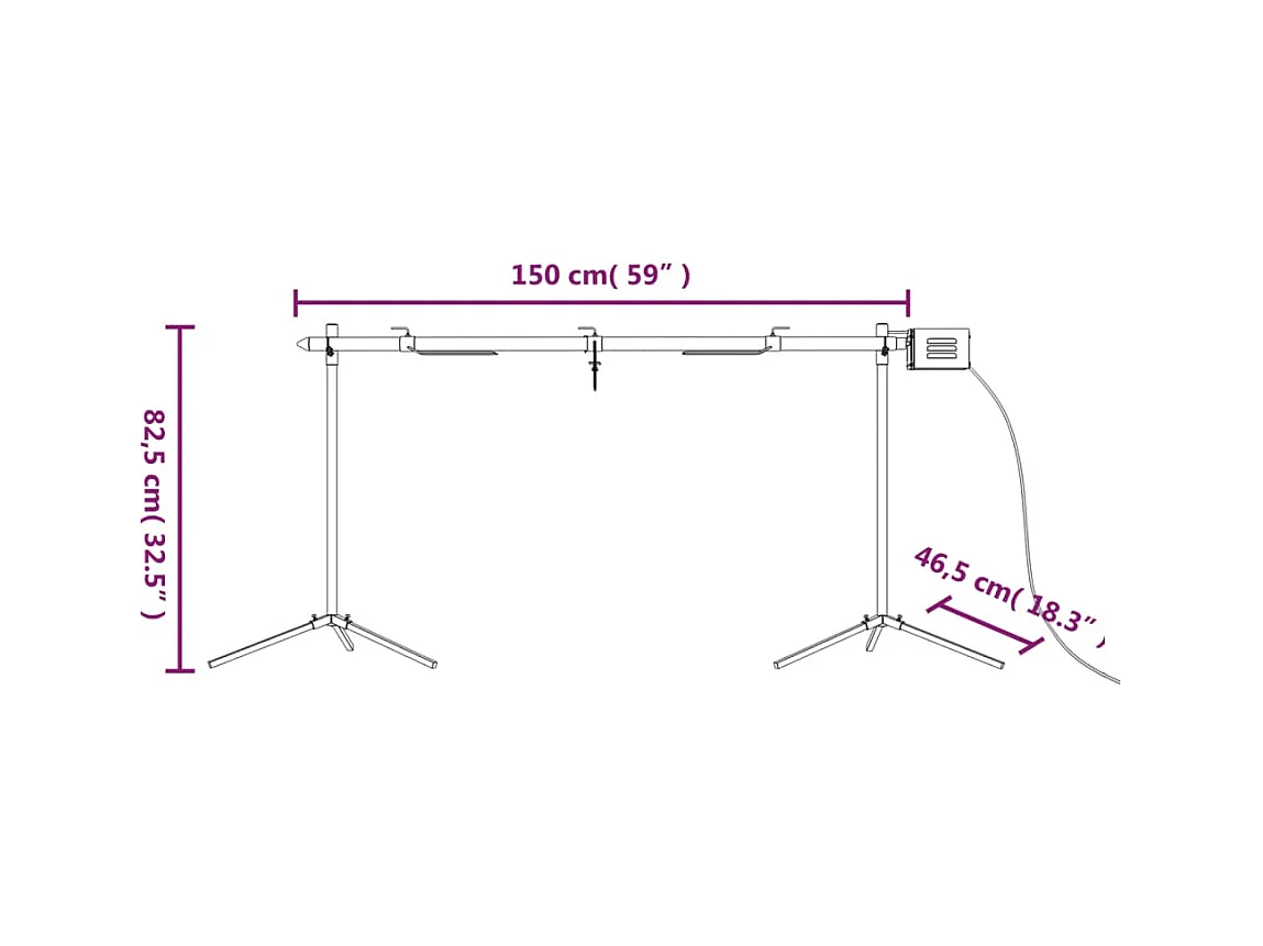 Barbecue automatique et moteur acier inoxydable 150x46,5x82,5cm
