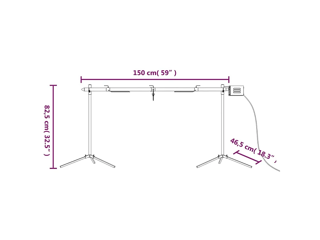 Barbecue automatique et moteur acier inoxydable 150x46,5x82,5cm