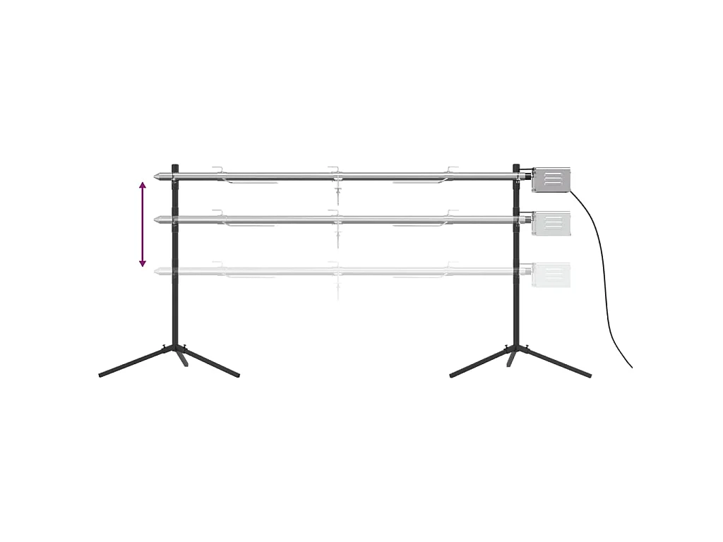 Barbecue automatique et moteur acier inoxydable 150x46,5x82,5cm