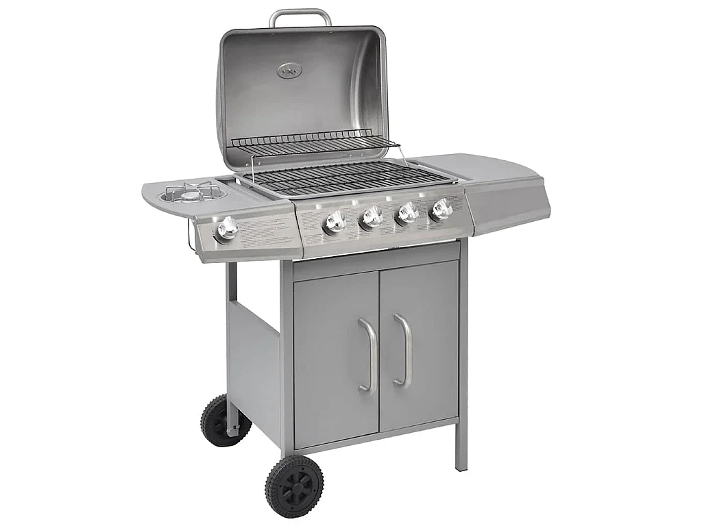 Griglia Barbecue a Gas 4+1 Fornelli Argento