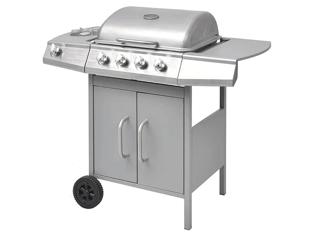 Griglia Barbecue a Gas 4+1 Fornelli Argento