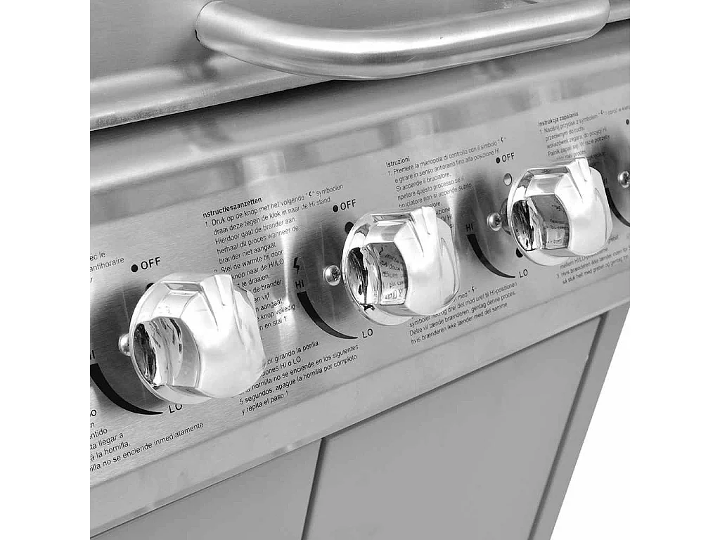 Griglia Barbecue a Gas 4+1 Fornelli Argento