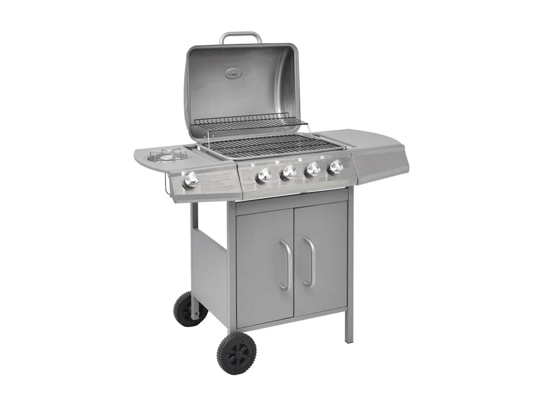 Gasbarbecue 4+1 kookzone zilver