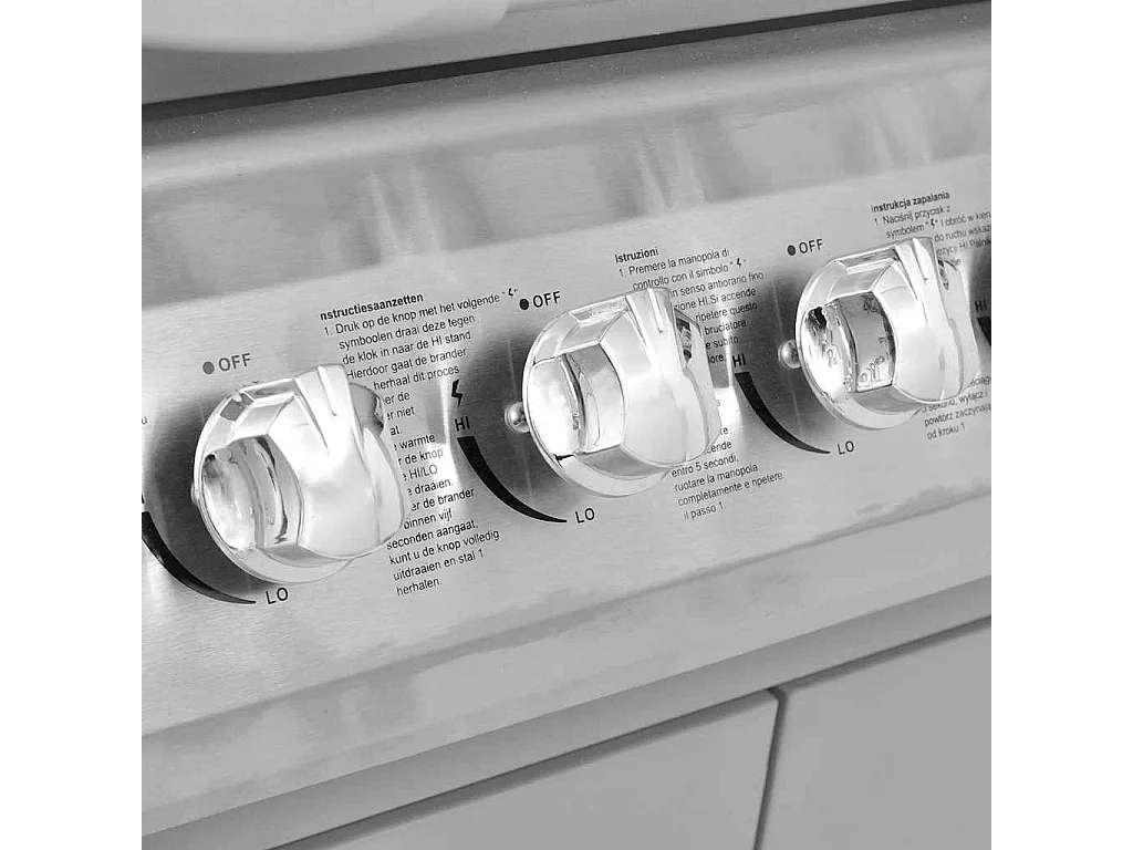 Barbecue à gaz 6 + 1 zone de cuisson Argenté