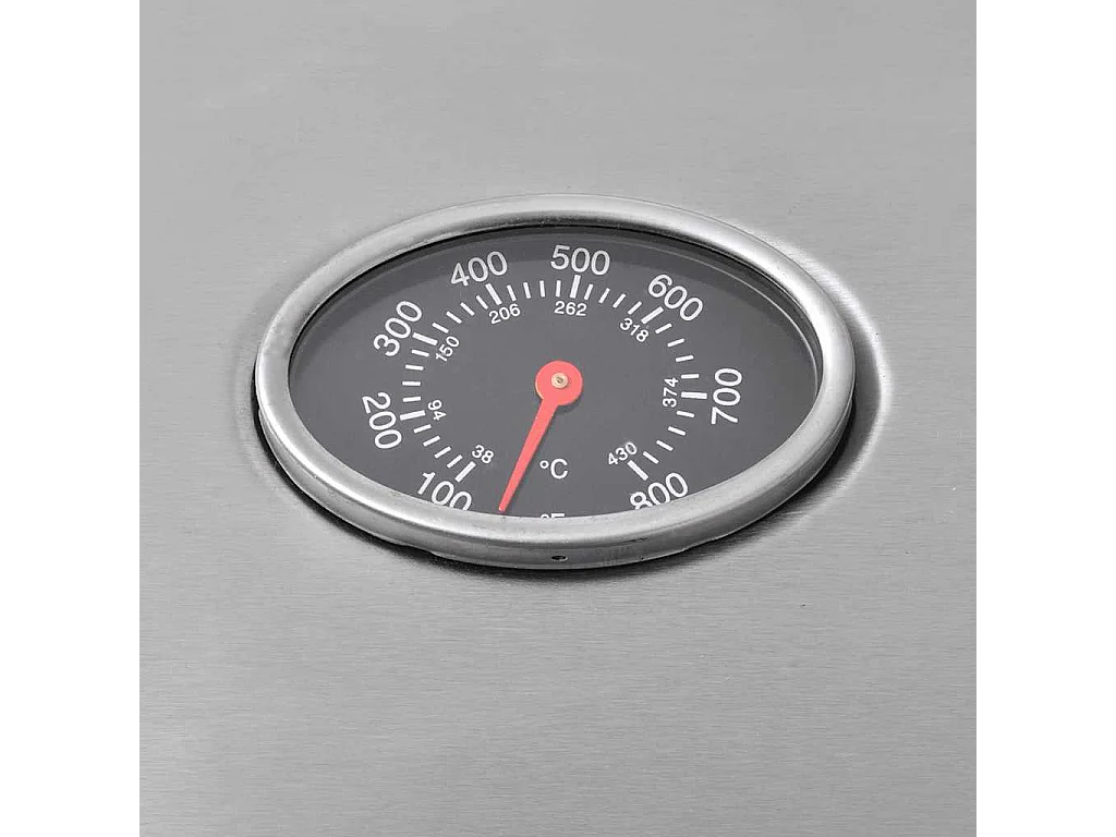 Barbecue à gaz 6 + 1 zone de cuisson Argenté