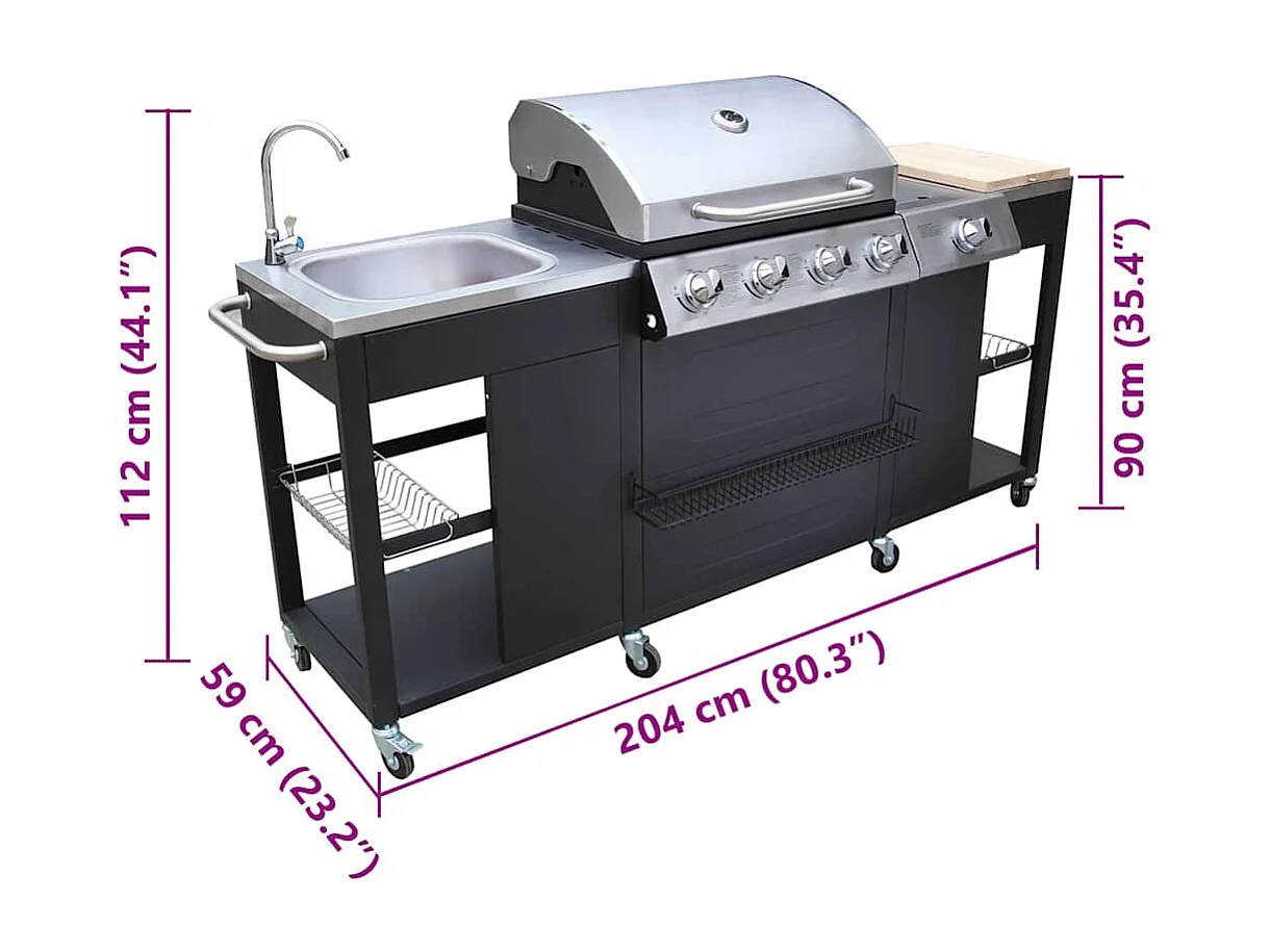 Barbecue de cuisine d'extérieur Montana 4 brûleurs