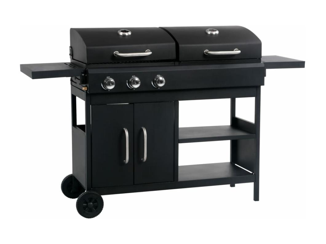 Barbecue Combinato Carbone e Gas 3 Fuochi