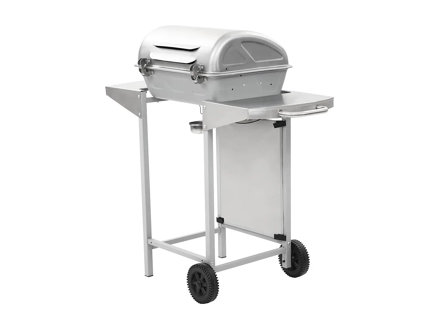 Gasbarbecue en grill met 2 kookzones roestvrij staal zilver