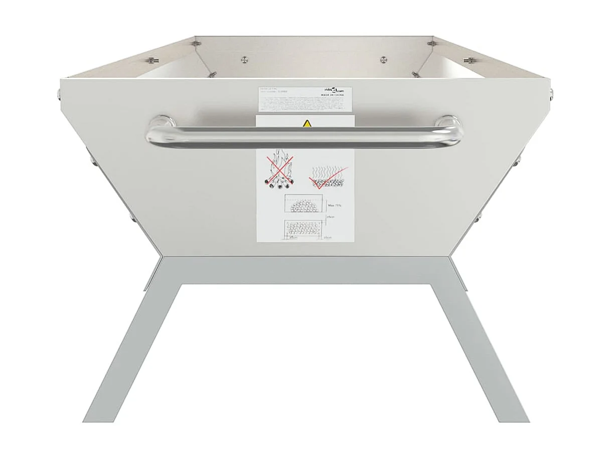 Tabuleiro de churrasco 158x42x31 cm aço inoxidável prateado