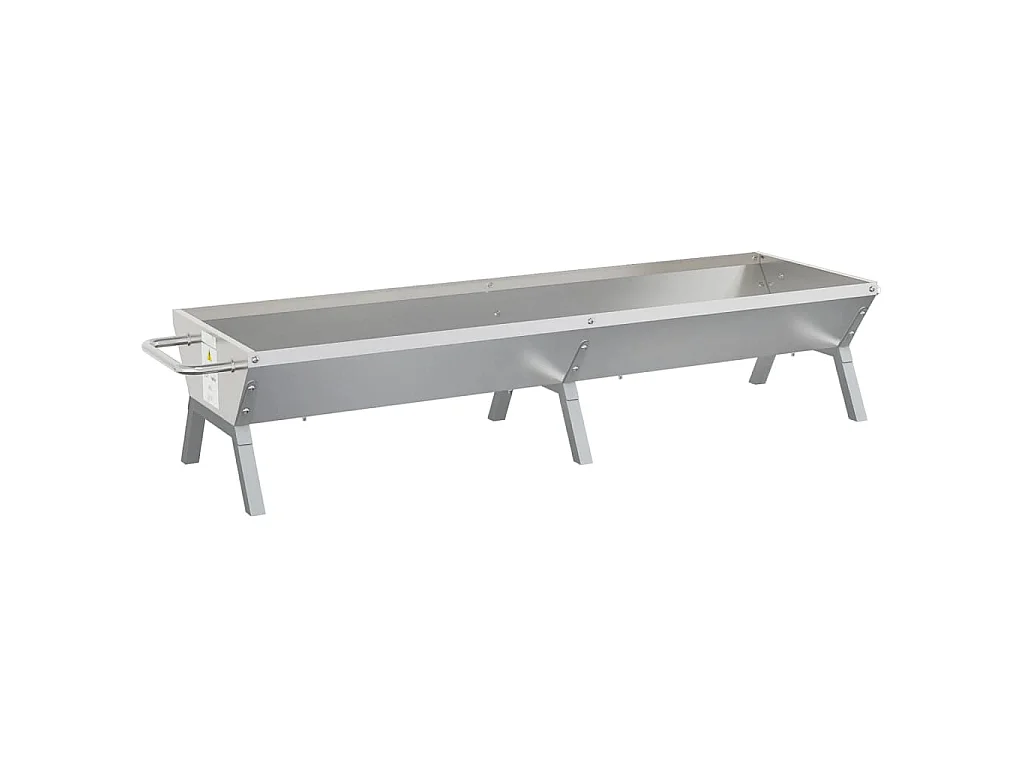 Vassoio per Barbecue Argento 158x42x31 cm Acciaio Inox