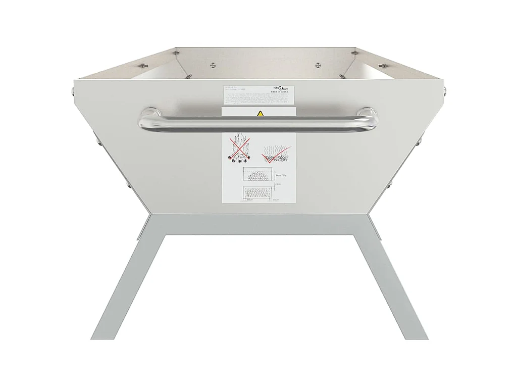 Vassoio per Barbecue Argento 158x42x31 cm Acciaio Inox
