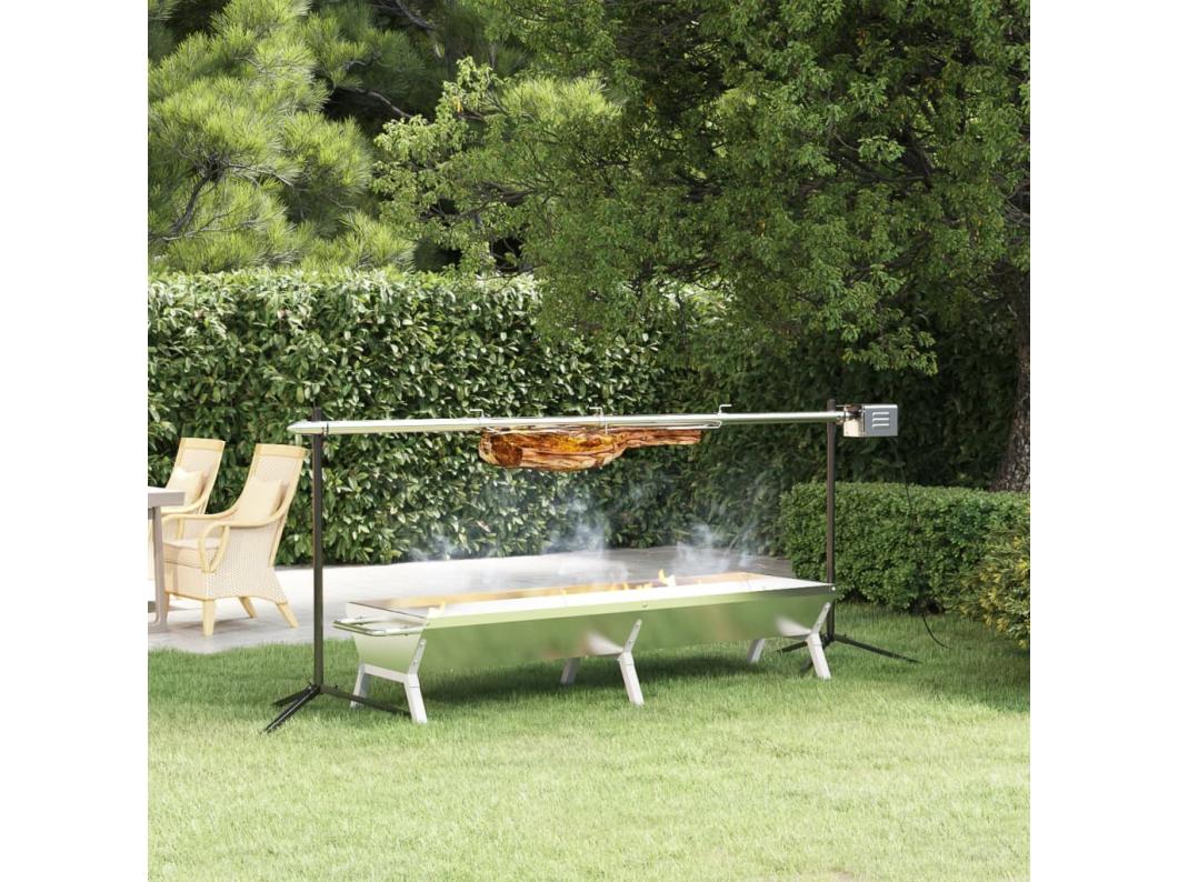 Plateau pour barbecue Argenté 158x42x31 cm Acier inoxydable