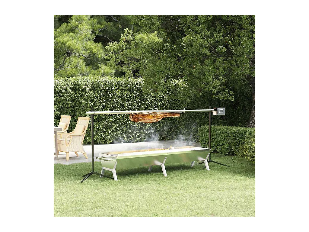 Set Griglia e Vassoio Barbecue Automatico in Acciaio Inox