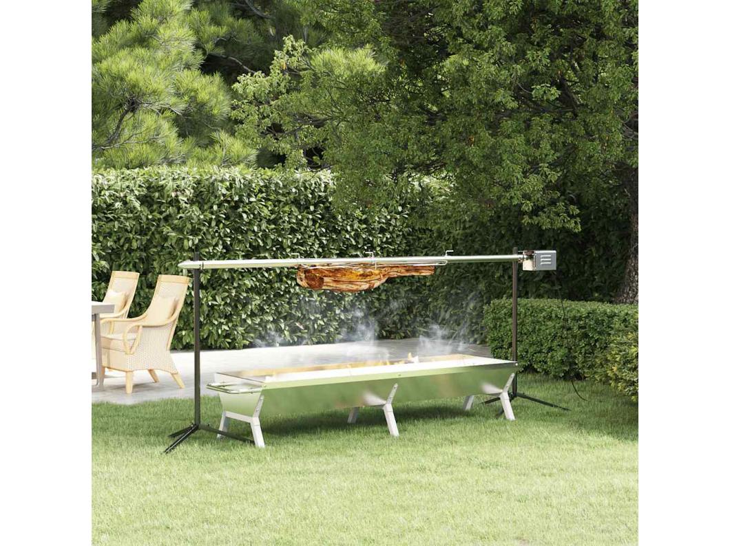Ensemble de grille et de plateau automatique pour barbecue inox