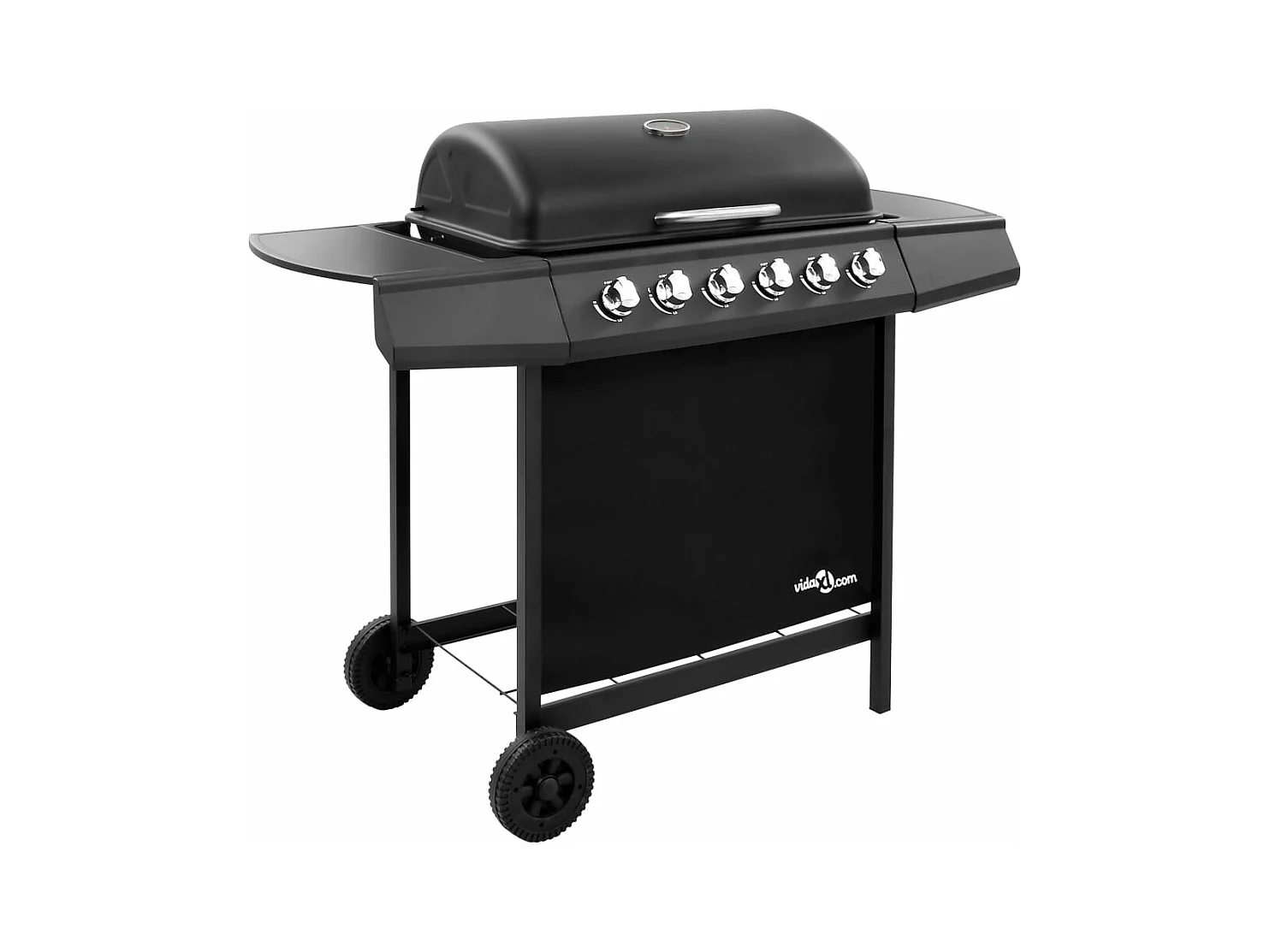 Barbecue gril à gaz avec 6 brûleurs Noir