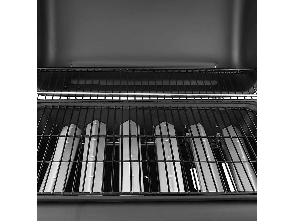 Barbecue gril à gaz avec 6 brûleurs Noir