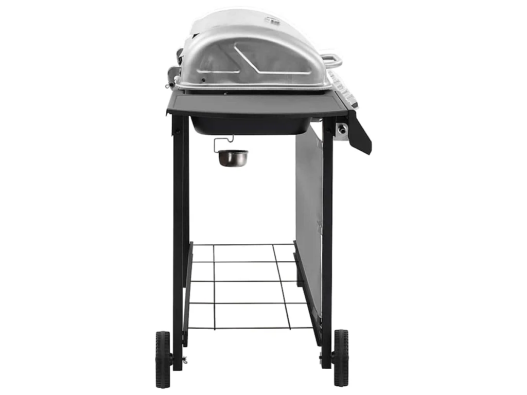 Barbecue gril à gaz avec 6 brûleurs Noir et argenté