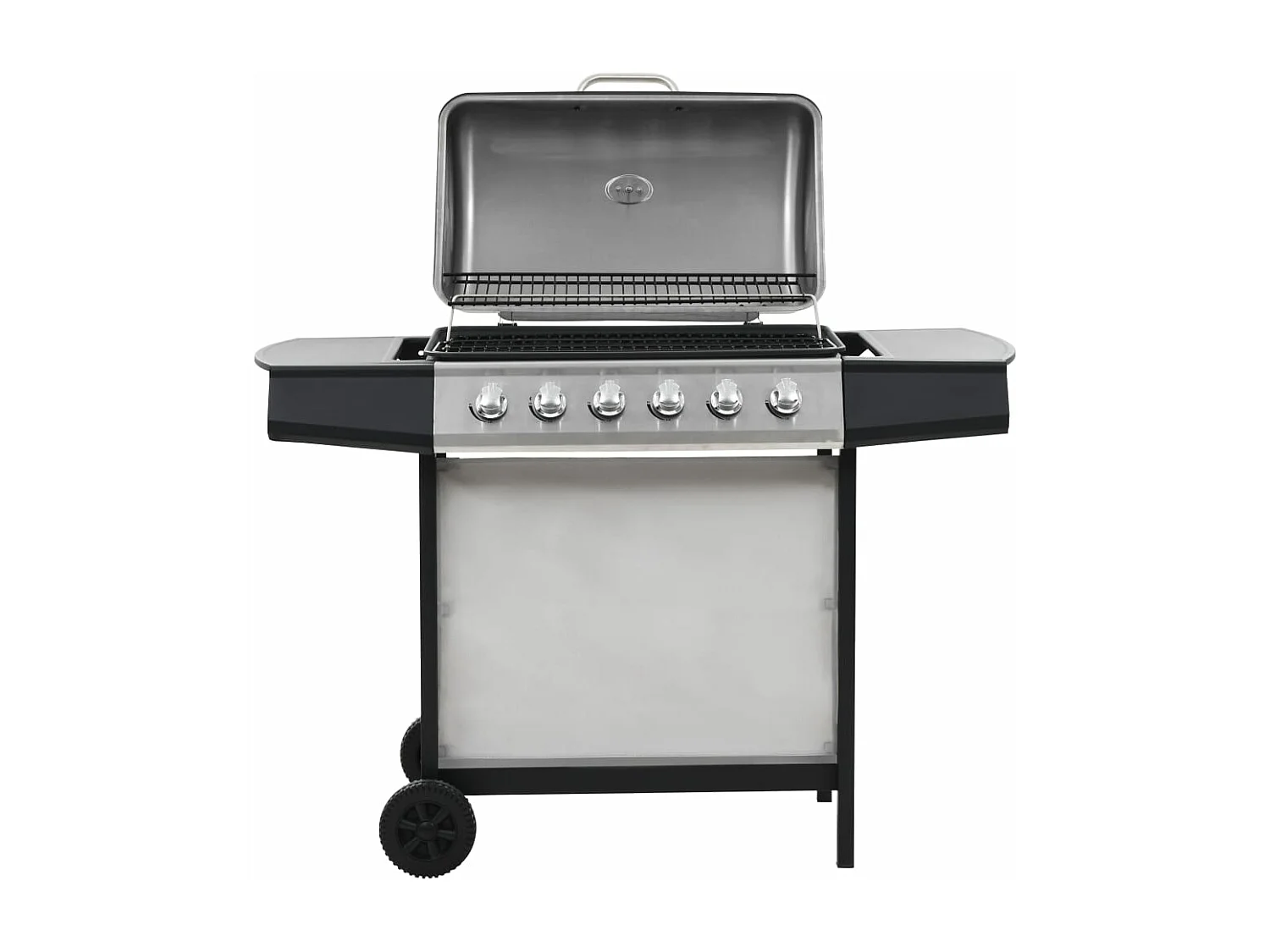 Gasbarbecue met 6 kookzones roestvrij staal zilverkleurig