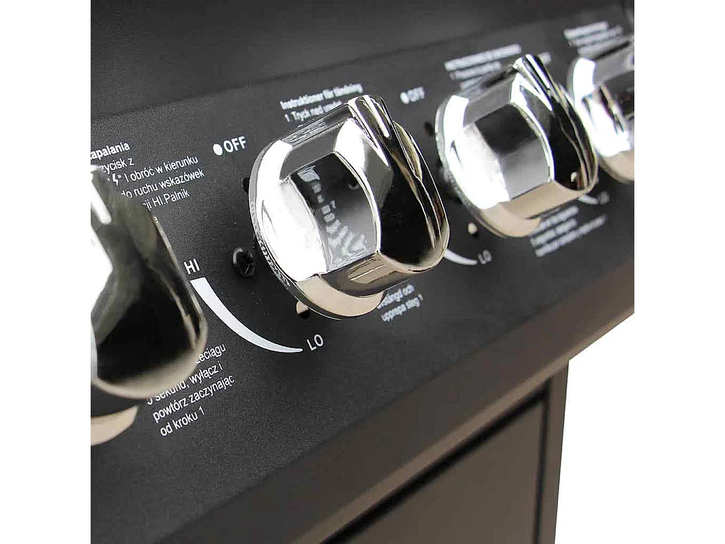 Barbecue e Griglia a Gas 4+1 Fornelli Nero