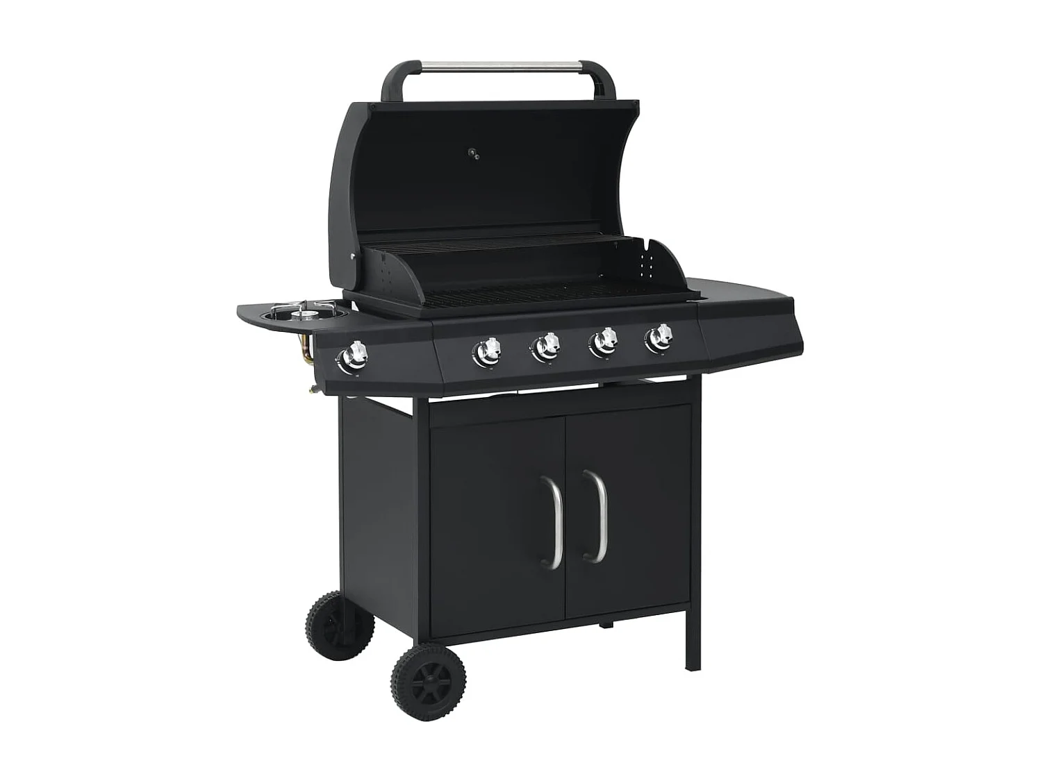 Gasbarbecue 4+1 kookzone staal zwart