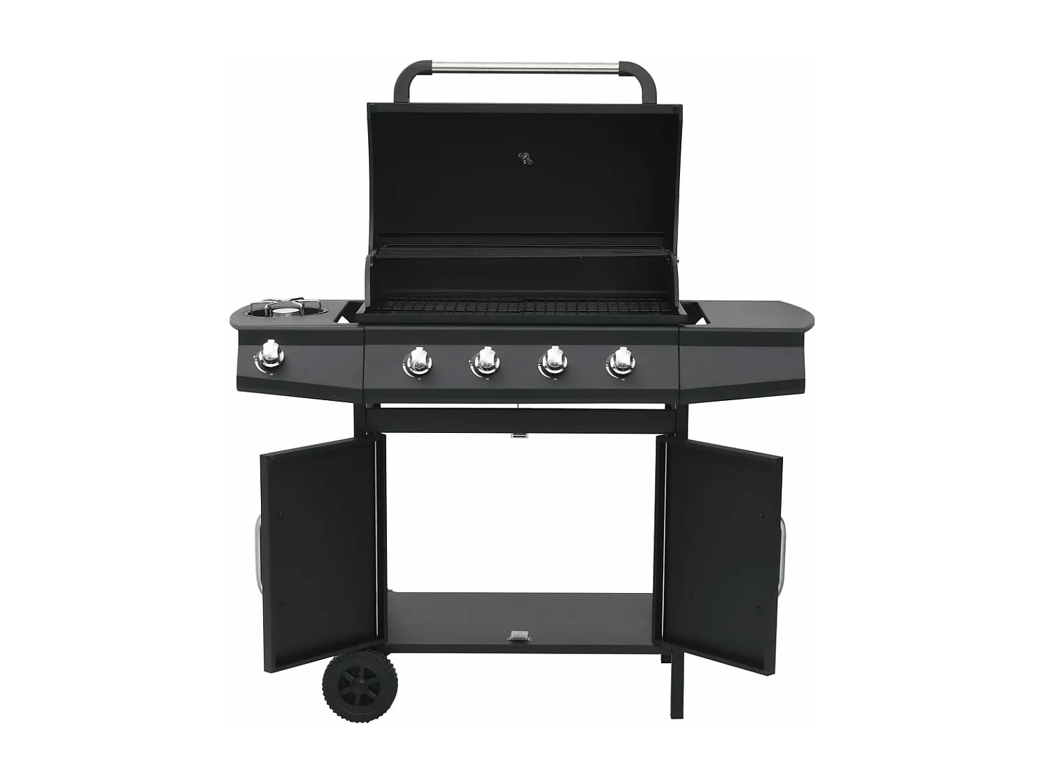 Gasbarbecue 4+1 kookzone staal zwart