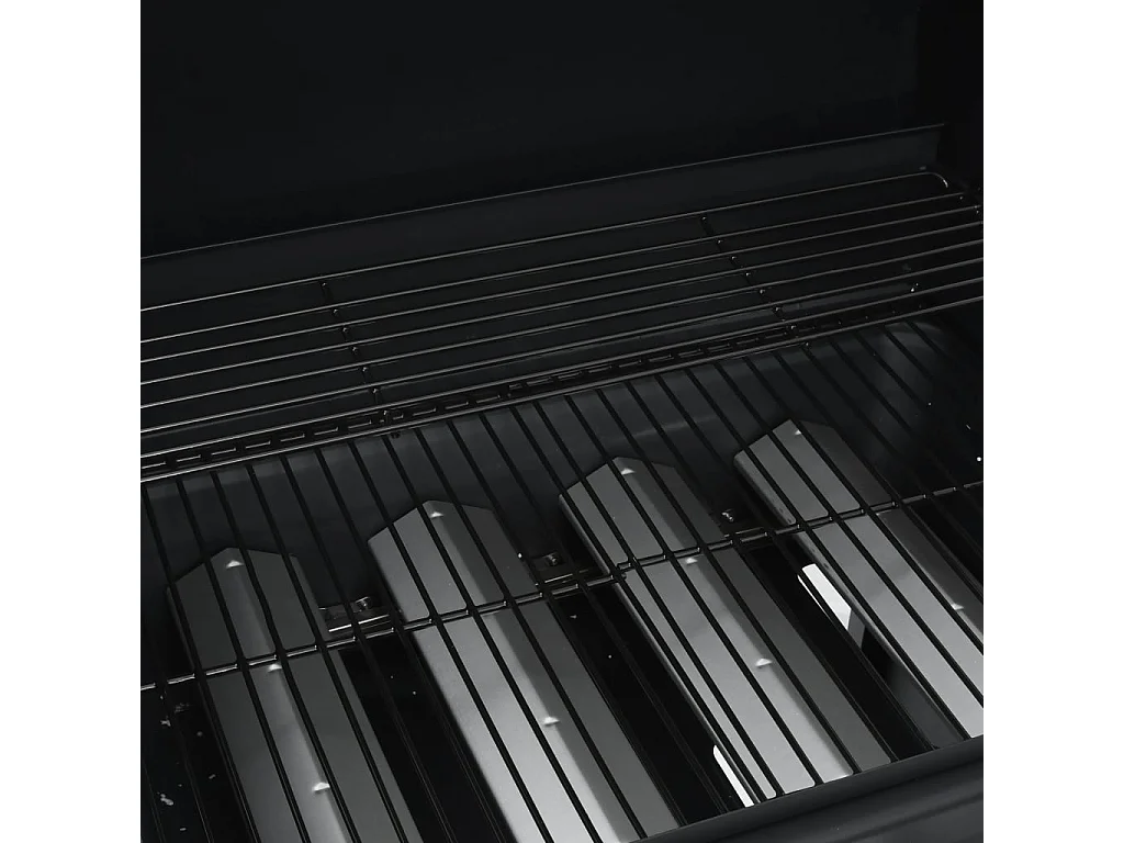 Barbecue à gaz 4+1 zones de cuisson Noir Acier
