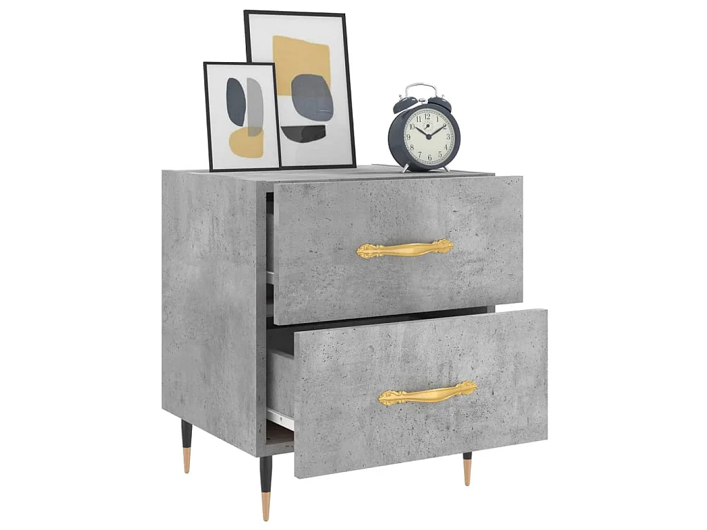 Nachttische 2 Stk. Betongrau 40x35x47,5 cm Holzwerkstoff
