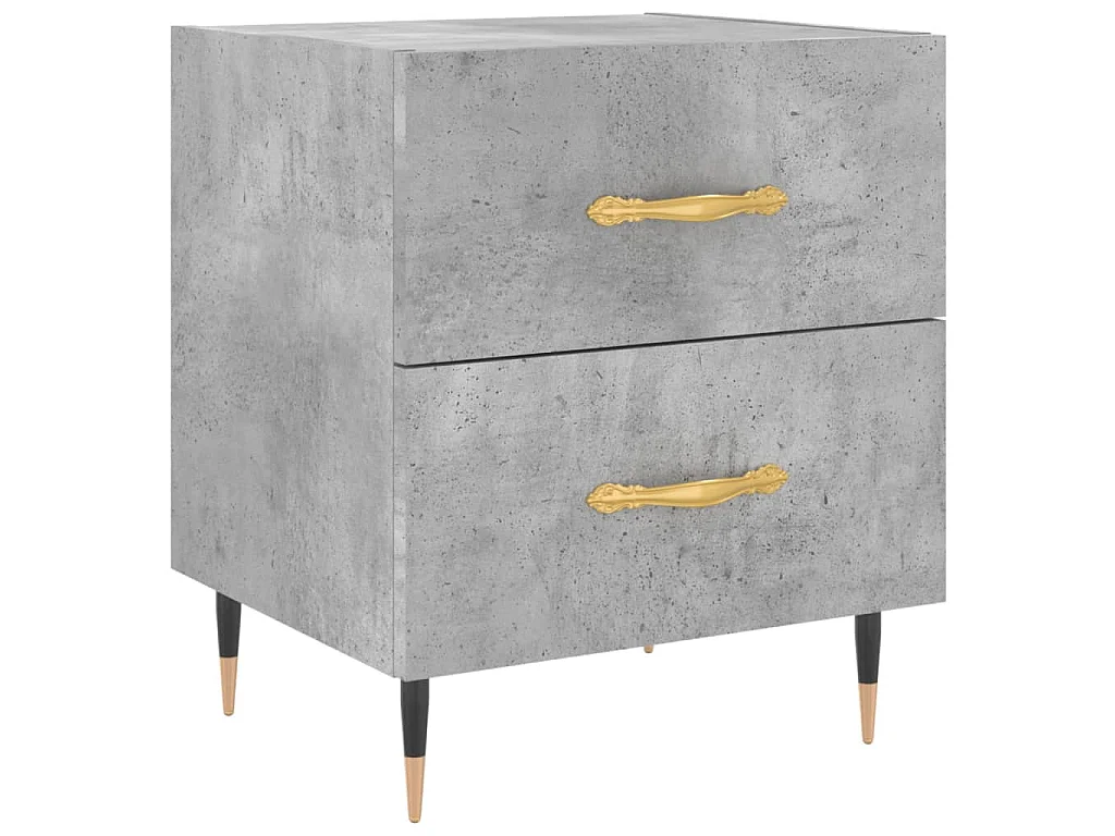Nachttische 2 Stk. Betongrau 40x35x47,5 cm Holzwerkstoff