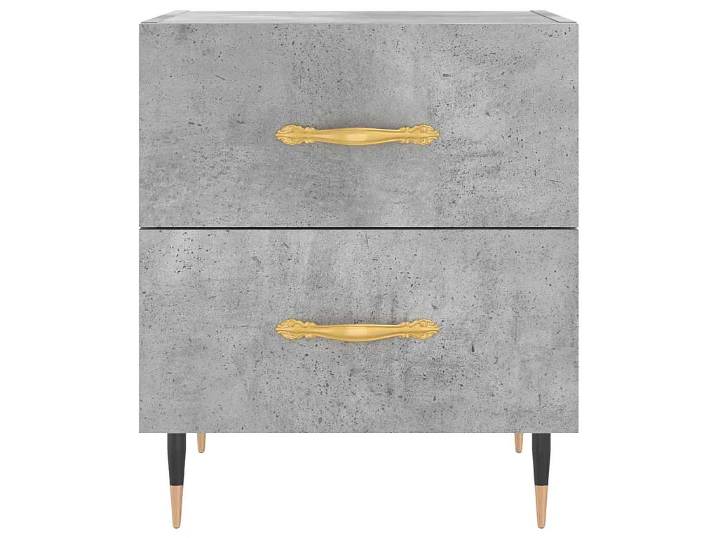 Nachttische 2 Stk. Betongrau 40x35x47,5 cm Holzwerkstoff