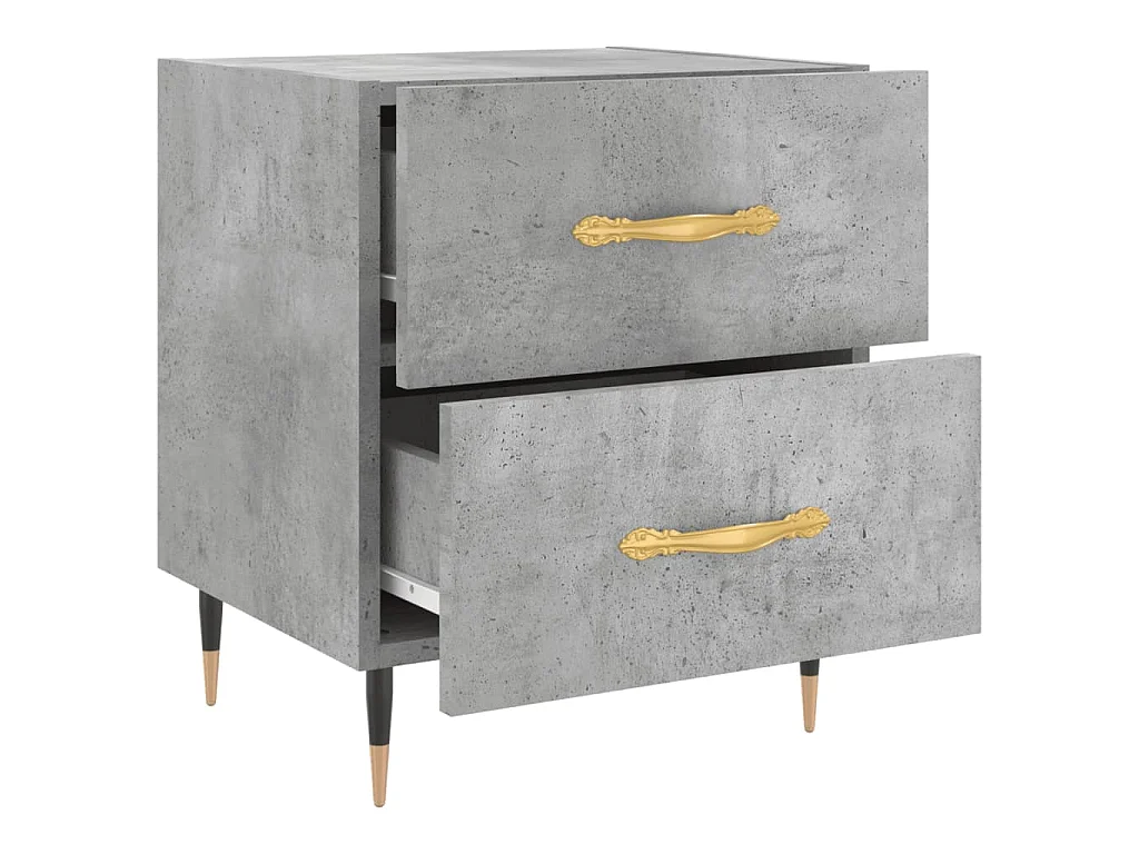Nachttische 2 Stk. Betongrau 40x35x47,5 cm Holzwerkstoff