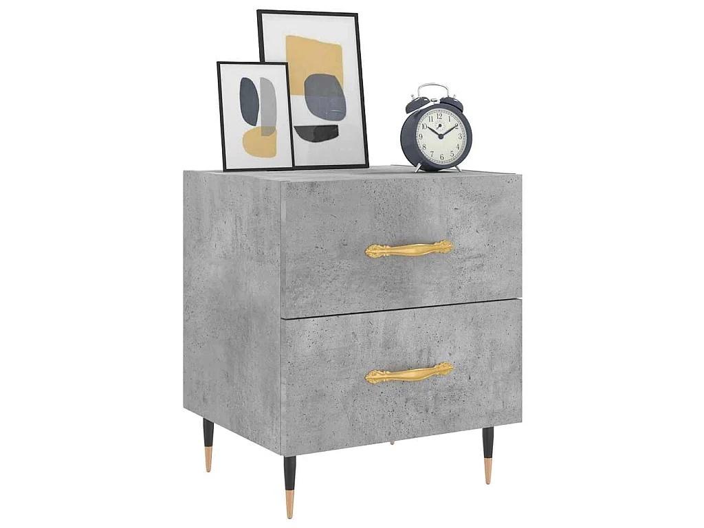 Tables de chevet 2pcs gris béton 40x35x47,5cm bois d’ingénierie