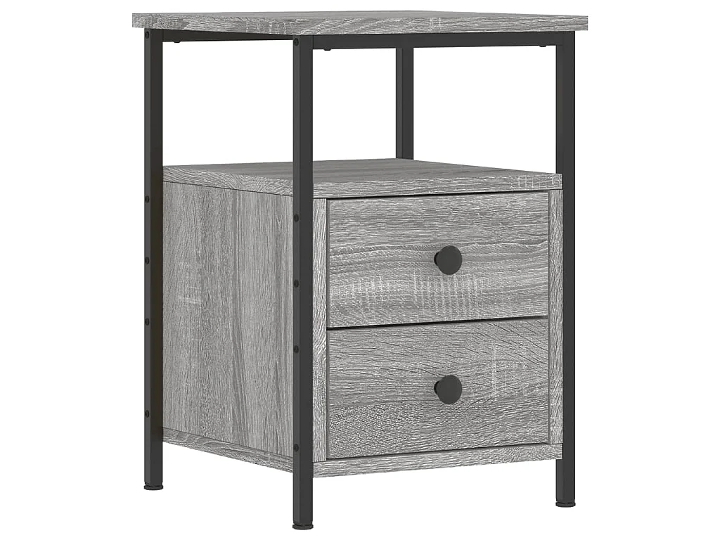 Comodino Grigio Sonoma 34x35,5x50 cm in Legno Multistrato