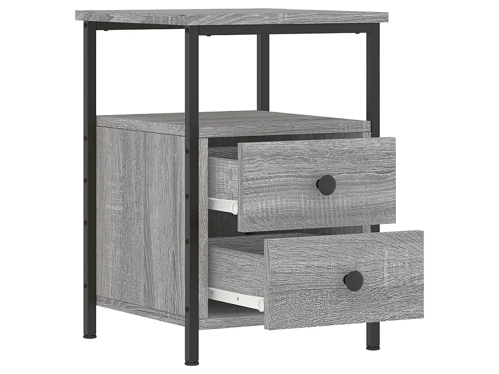 Comodino Grigio Sonoma 34x35,5x50 cm in Legno Multistrato