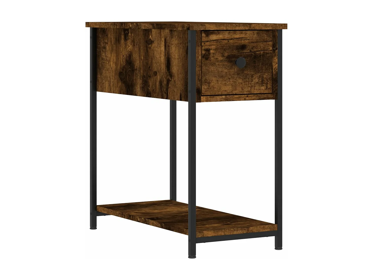 Nachtkastje 30x60x60 cm bewerkt hout gerookt eikenkleurig