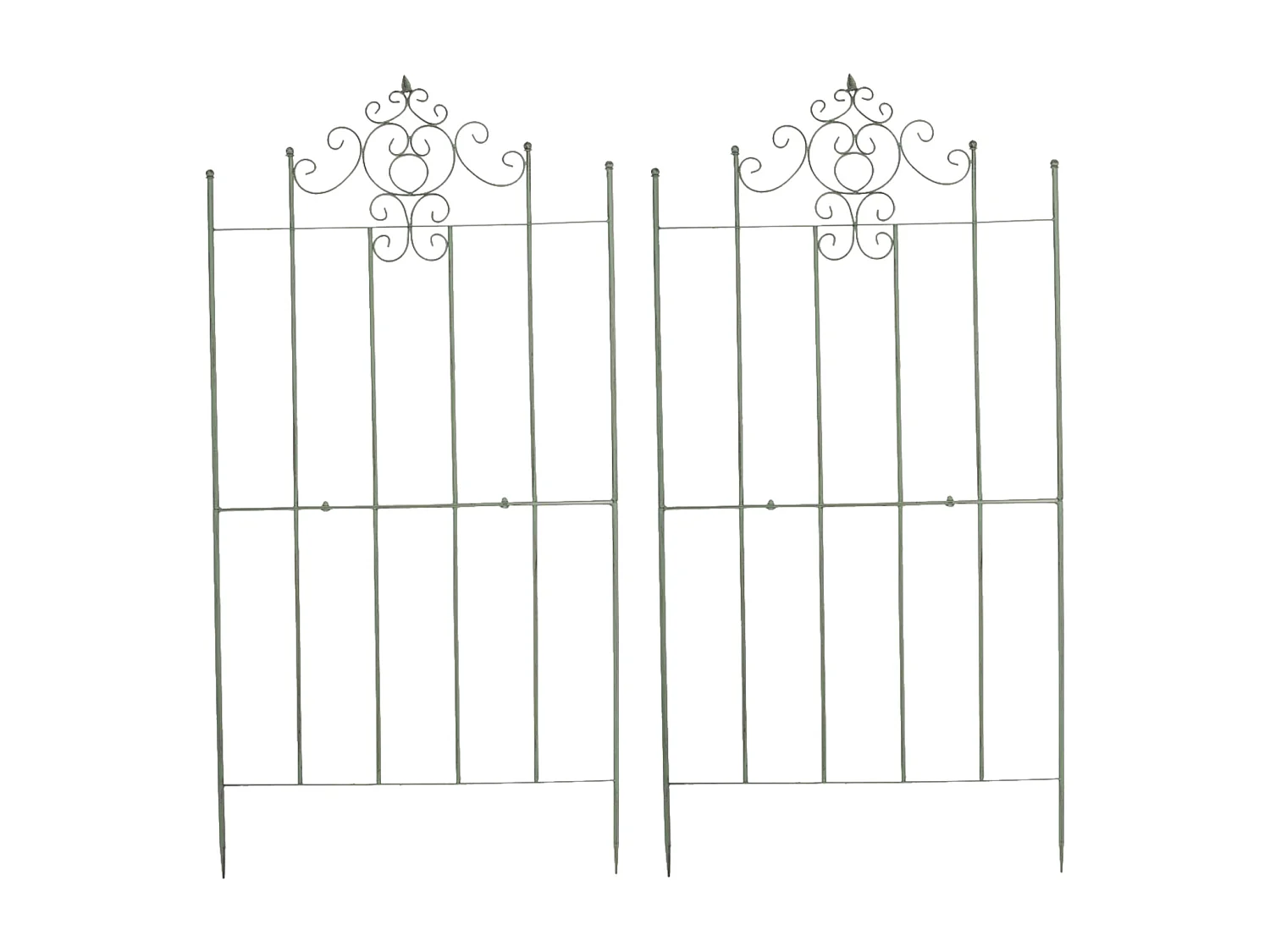 Lot de 2  Treillis - Métal & Métal - Vert antique - Paula