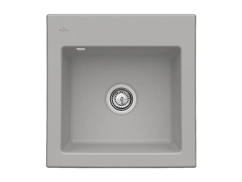 Evier VILLEROY ET BOCH Subway 50 S 52,5 x 51 cm sans egouttoir Fossile CeramicPlus avec vidage automatique