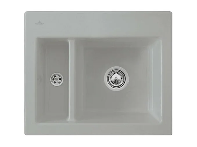 Evier 1 cuve et demi VILLEROY ET BOCH Subway 60 XM 62 x 51 cm sans egouttoir Fossile CeramicPlus