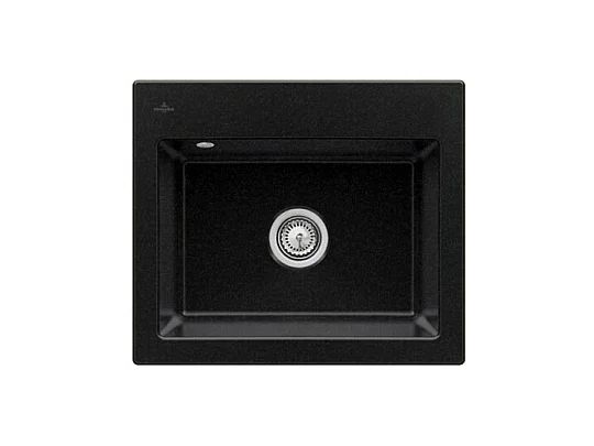 Evier VILLEROY ET BOCH Subway 60 S 60 x 51cm sans egouttoir Chromite CeramicPlus avec vidage automatique