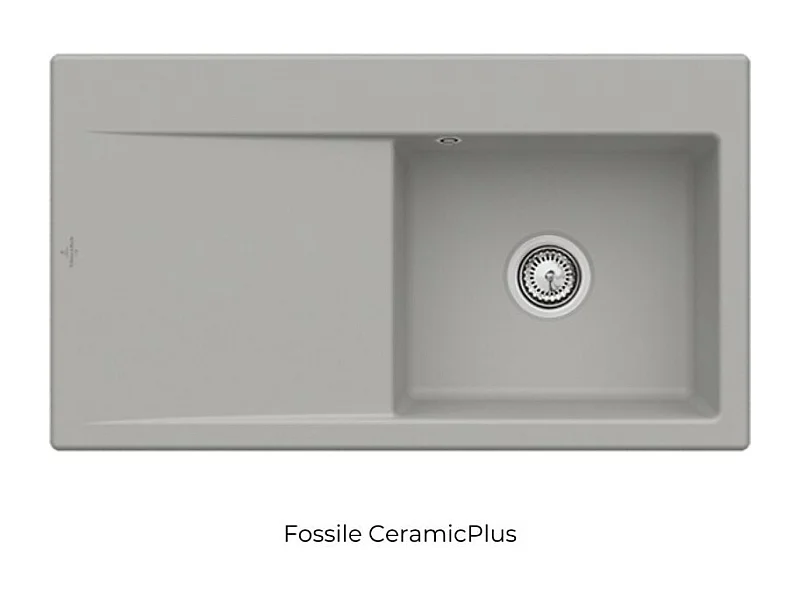 Evier cuve à droite avec vidage VILLEROY ET BOCH Subway 50, fossile ceramic plus