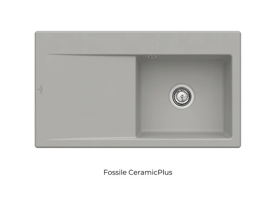 Evier cuve à droite avec vidage VILLEROY ET BOCH Subway 50, fossile ceramic plus