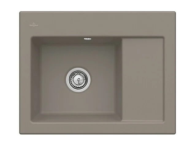 Evier 1 bac VILLEROY ET BOCH Subway 45 Compact 65 x 51 cm egouttoir a droite Timber CeramicPlus