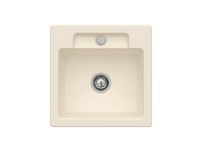 Evier 1 bac VILLEROY ET BOCH Siluet 50 S Ivory CeramicPlus avec vidage automatique