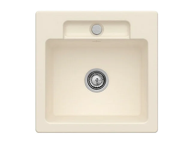 Evier 1 bac VILLEROY ET BOCH Siluet 50 S Ivory CeramicPlus avec vidage automatique